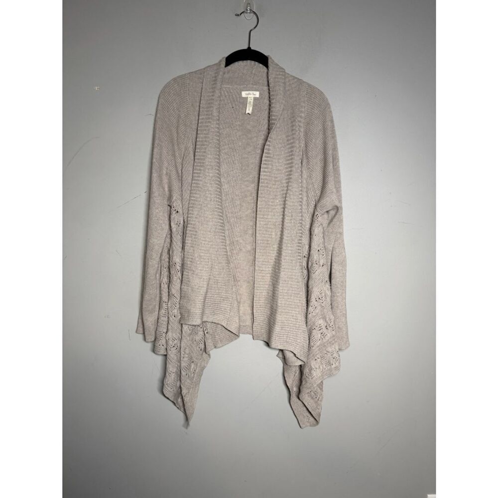 Matilda Jane Light Taupe Open-Front Draped knit Cardigan